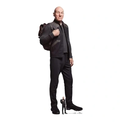 Image of Star Cutouts SC4832 Picard Cardboard Cut Out Height 178cm Ideal for Trek Theme, Parties, Birthdays, Collectors &amp; Fans, Room Decorations Events