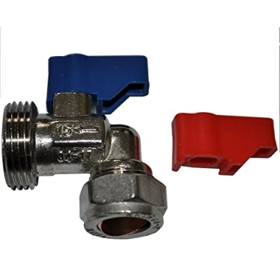 Image of 15mm x 3/4&quot; Angled Washing Machine Valve (Known as / isolating Isolation Valve/isolating tap)