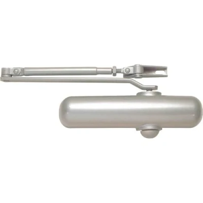 Image of Yale P 2002 Standard Door Closer, Spring Loaded with Adjustable Tensioner, Automatic Closure of Doors Up to 80 kg, Silver Finish