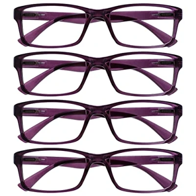 Image of OPULIZE The Reading Glasses Company Purple Readers Value 4 Pack Designer Style Mens Womens RRRR92 5 +1.50