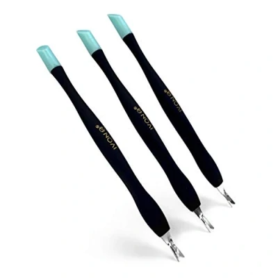 Image of IVON 3 Pack Cuticle Trimmer Pusher Remover, Rubber Tip Gentle on Nail Bed