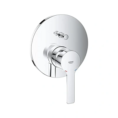 Image of GROHE Lineare Single Lever Shower/Bath Mixer Trim Set, 2 Way Diverter, Concealed Installation, Chrome, 24064001