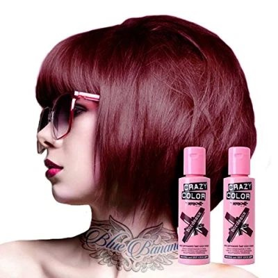 Image of 2x Crazy Color Semi Permanent Hair Dye 100ml (Bordeaux Red)