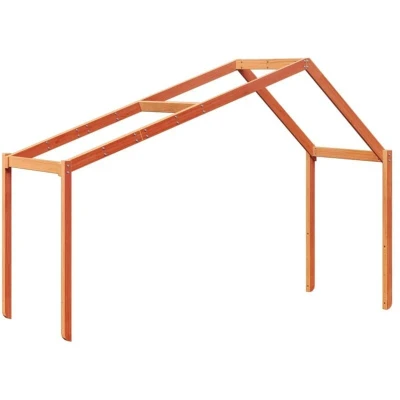 Image of vidaXL Kids&#039; Bed Roof Wax Brown 213x95.5x144.5 cm Solid Wood Pine