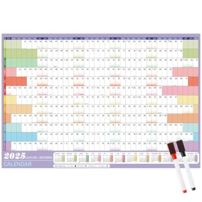 Image of SULOLI Wall Calendar 2024, A1 2024 Planner Year Yearly Academic (85X58CM)