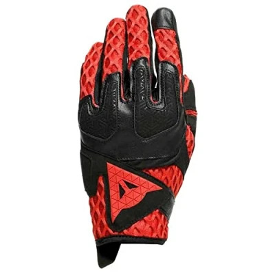 Image of Dainese Air Maze Unisex Gloves, Motorbike Summer Gloves With Touchscreen, for Men and Women, Black/Red, XL