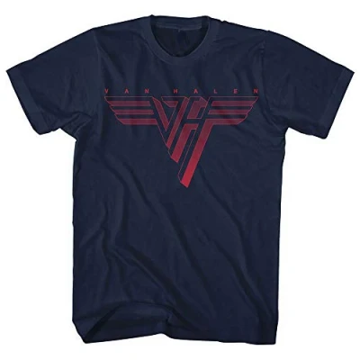Image of Rock Off Van Halen Classic Red Logo Official Tee T Shirt Mens Unisex (Large), Blue