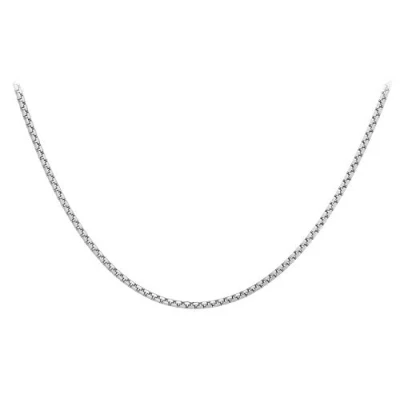 Image of Carissima Gold Women&#039;s 9 ct White 1.6 mm Diamond Cut Box Belcher Chain Necklace of Length 46 cm/18 Inch
