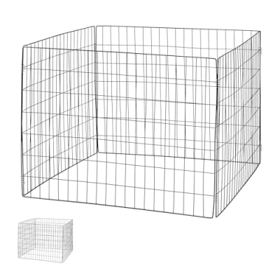 Image of Relaxdays Metal Bin, Set of 2, Wire Composter, Garden Waste, HWD: 70 x 90 cm, 560 litres, Steel, Black