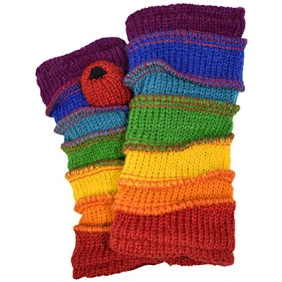 Image of Gheri Women&#039;s Warm Woolen Fleece Lined Hand Knitted Mittens Gloves Handwarmers S