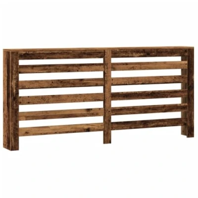 Image of vidaXL Radiator Cover Shelf Old Wood Finish, Engineered Wood, Modern Slatted Design, 175 x 20 82 cm