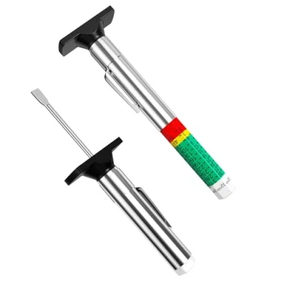 Image of HZJD Tire Tread Depth Gauge, Color Coded(2 Pack)