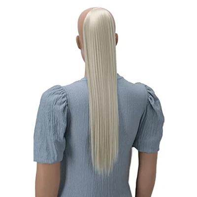 Image of CAISHA 24&quot; Hairpiece Clip On Ponytail With Two Bands Longhair Extension Straight Blond HC21