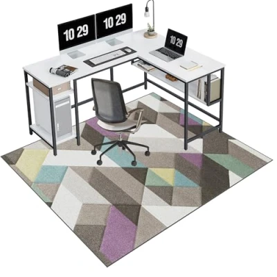 Image of Office Chair Mat for Hardwood Floor, Desk Carpeted Floors, Gaming Rug, Home Mat, Carpet Protector Floor Rolling 140 x 160 cm