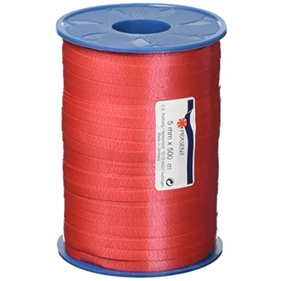 Image of PRÄSENT C.E. Pattberg America Gift Curling Ribbon red, 546 Yards of balloonribbon for Wrapping, 0.2 inches Width, Accessories Decoration &amp; Handicrafts, Presents, 5mm 500m, (2525 609)