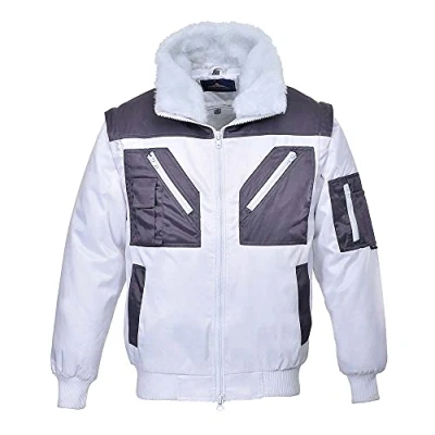 Image of Portwest Two Tone Pilot Jacket, Size: 4XL, Colour: White, PJ20WHR4XL