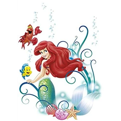 Image of Komar 14013h Disney The Little Mermaid Ariel Freestyle Deco Sticker Multi Colour (9 Piece)