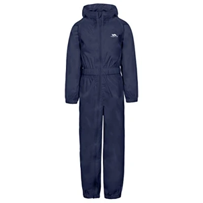 Image of Trespass Children&#039;s Button Waterproof Rain Suit with Hood (Twlight, 3/4 Years)