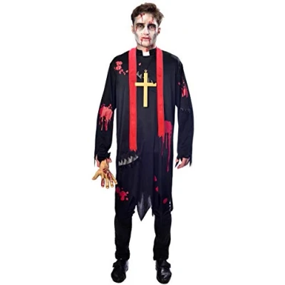 Image of (PKT) (9902699) Adult Mens Zombie Vicar Costume (Large)