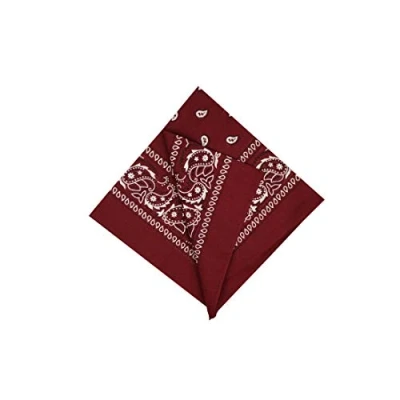 Image of [UK SELLER] Men&#039;s/Women&#039;s Bandana Head Scarf Neck Scarves Paisley 100% COTTON (Burgundy Men&#039;s Scarf)