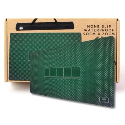 Image of Texas Holdem Poker Mat Premium Professional Grade Neoprene 90cm x 60cm Table Top Water Resistant Cloth Hold em for with Carry Case Game Green Felt