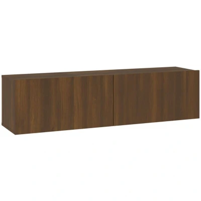 Image of vidaXL TV Wall Cabinet Brown Oak 120x30x30 cm Engineered Wood