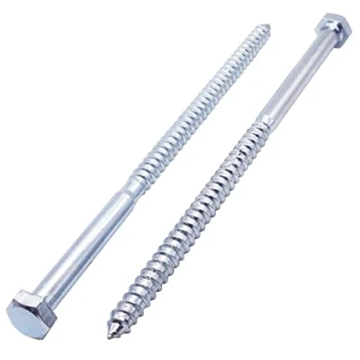 Image of SKIR&#039;CO (10 pcs) DIN 571 Zinc Plated Steel Hexagon Head Wood Screws M12 x 240 mm, Coach Screws, Hex Screw, Lag Bolts