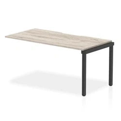 Image of Evolve Plus 1600mm Single Row Bench Desk Ext Kit Grey Oak/Black