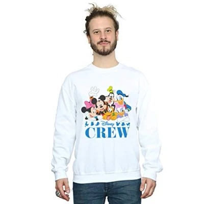 Image of Disney Men&#039;s Mickey Mouse Friends Sweatshirt White Large