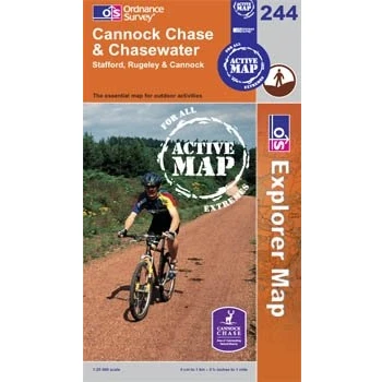 Image of Cannock Chase &amp; Chasewater OS Explorer Active Map 244
