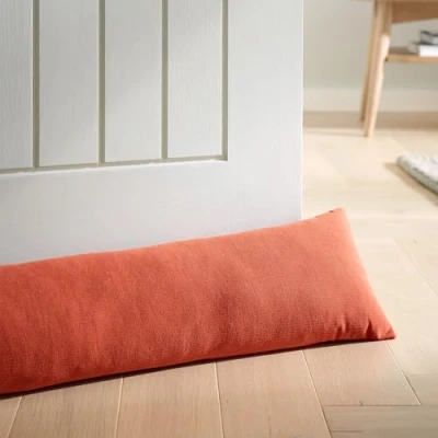 Image of Catherine Lansfield Wilson Velvet Door Draught Excluder Terracotta