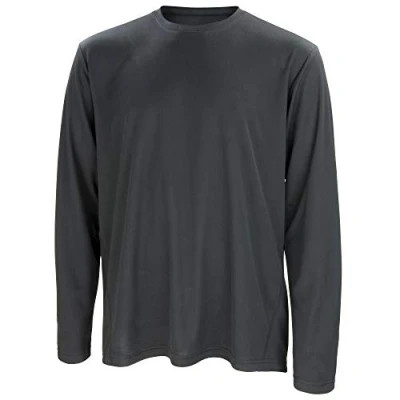 Image of Spiro Mens Sports Quick Dry Long Sleeve Performance T Shirt (XL) (Black)