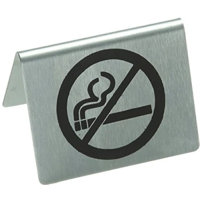 Image of Stalwart U044 Stainless Steel Table Sign, No Smoking