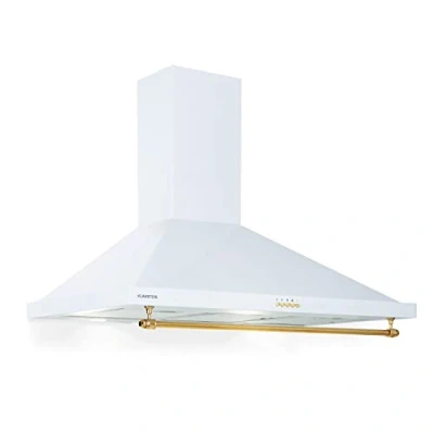 Image of Klarstein Kitchen Cooker Hood, Chimney Hoods 90cm, Wall Mount Extractor Fan for Kitchens w/LED Lights, Hood Grease Filters, 591.5m3/h Airflow Hoods, Steel