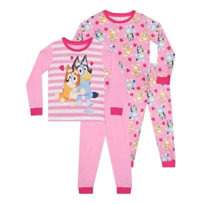 Image of Bluey Pyjamas 2 Pack Bingo Girls Girls’ Pyjama Sets Of PJs Pink 5 6 Years