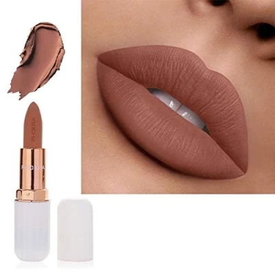 Image of AQUAPURITY PHOERA ABSOLUTE VELVET MATTE LIPSTICK LONG LASTING WATERPROOF PIGMENT MAKEUP UK (102 Nude)