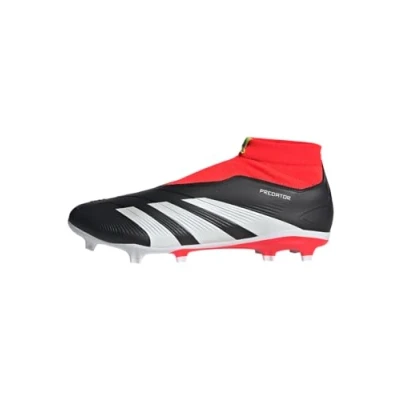 Image of adidas Performance Predator League Laceless FG Moulded stud football boots, Men&#039;s, Size: 9, Core black/footwear white/solar red Synthetics/textile