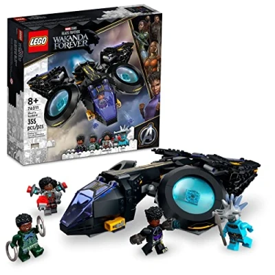 Image of LEGO Marvel Shuri&#039;s Sunbird, Black Panther Aircraft Buildable Toy Vehicle for Kids, 76211 Wakanda Forever Set, Avengers Superheroes Gift Idea