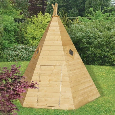 Image of 7 x 6 Shire Wigwam Childrens/ Kids Wooden Garden Playhouse
