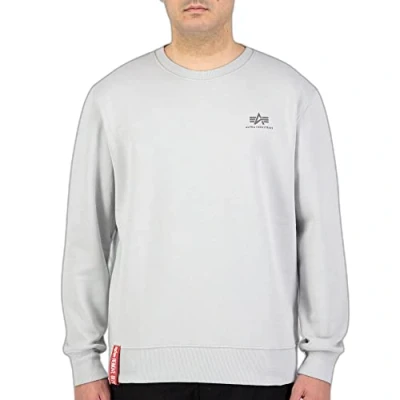 Image of Alpha Industries Men&#039;s Basic Sweater Small Logo Sweatshirt, Pastel Grey, XXX Large
