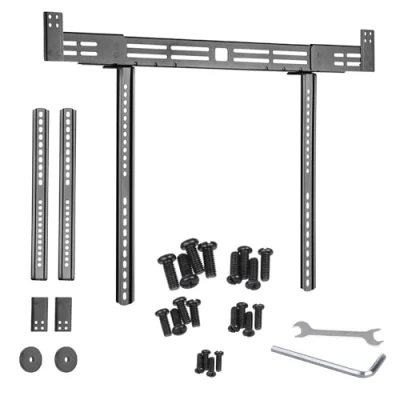 Image of Maclean MC 843 Universal Soundbar Bracket Up To 10kg Compatible With Most VESA TV And Wall Mounts 600x400 Mounting Above Below The Screen