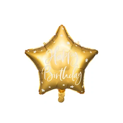 Image of Foil Balloon Happy Birthday 40cm Gold Star Shaped FB93 019 for Classy Parties, Original and Safe Visual Impact Inflatable Air Helium