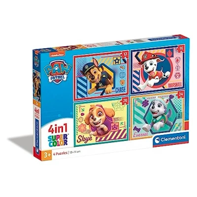 Image of Clementoni 21526 Supercolor Puzzle 4 In 1 Paw Patrol 12+16+20+24 Pieces, Jigsaw For Kids Age 3, Cartoon, Movie Puzzle, Made Italy