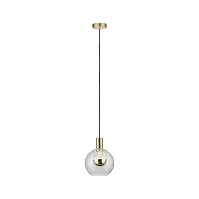 Image of Paulmann 79725 Neordic Esben Pendant luminaire max. 1x20W lamp for E27 Lamps Ceiling Clear/Brushed Brass 230V Glass/Metal Without