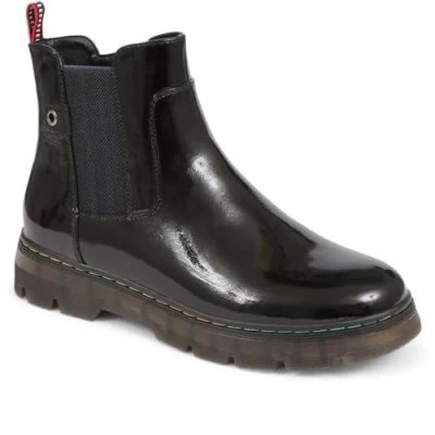 Image of Casual Chelsea Boots Black Patent Size 5