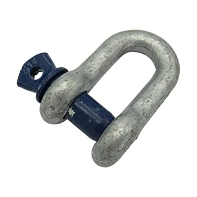 Image of Galvanised Lifting Dee Shackle Screw Pin 13.5 Ton (13.5T D Towing Rigging)