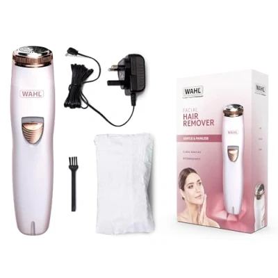 Image of Wahl Facial Hair Remover, Face Removal for Women, Upper Lip, Cheek and Chin Rotary Shaver. Remove Peach Fuzz, Painless Removal, Rechargeable Trimmer