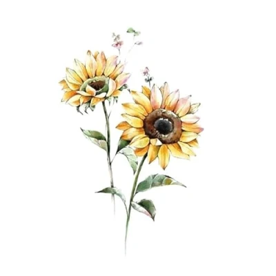 Image of 2 Pieces Of Sunflower Tattoo Stickers Temporary Tattoos Fake Tattoo, Waterproof, Long Lasting, Fresh For Women&#039;S Arms