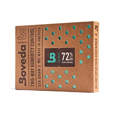 Image of Boveda 72% Two Way Humidity Control Pack For Large Wood Humidifier Boxes Size 320 Single Moisture Absorber Individually Wrapped Hydration Packet