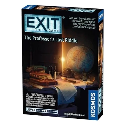 Image of Thames &amp; Kosmos EXIT: The Professor’s Last Riddle Level: 3/5 Unique Escape Room Game 1 4 Players Puzzle Solving Strategy Board Games for Adults Kids, Ages 12+ 692864